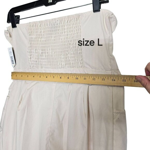 Justify Womens Cargo Jumpsuit With Shirred Smocked Back & Pockets Stone Cream - Picture 12 of 16